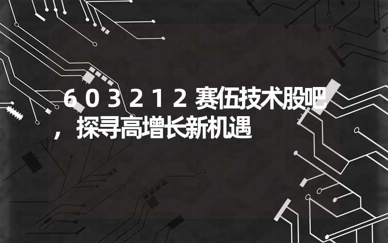 603212赛伍技术股吧,探寻高增长新机遇