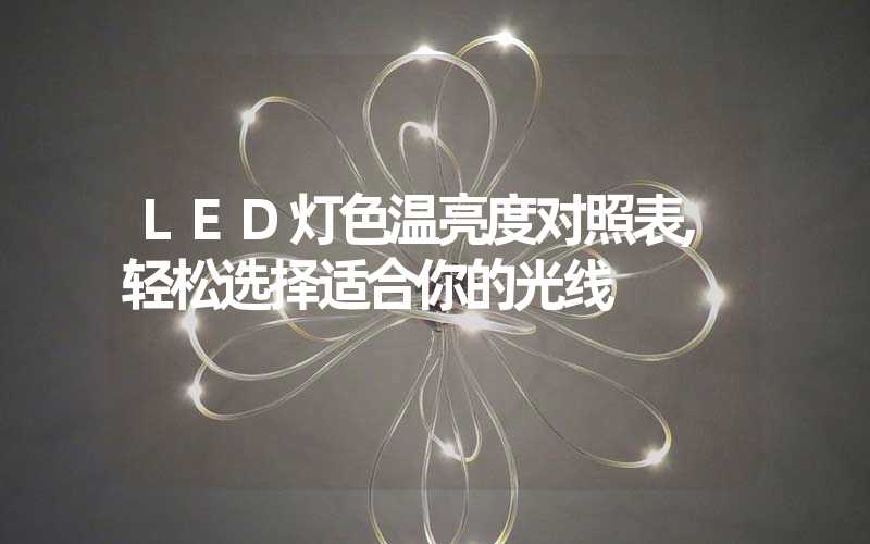 LED灯色温亮度对照表,轻松选择适合你的光线-多映光电