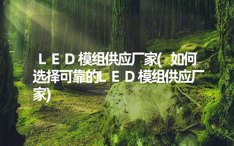 LED模组供应厂家(如何选择可靠的LED模组供应厂家)