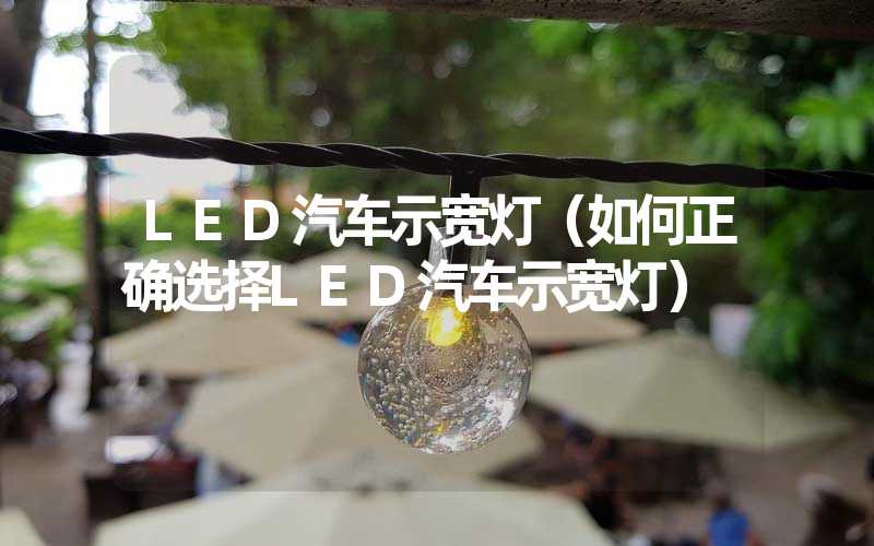 LED汽车示宽灯（如何正确选择LED汽车示宽灯）