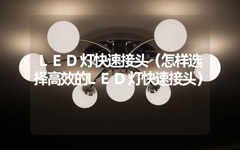 LED灯快速接头（怎样选择高效的LED灯快速接头）