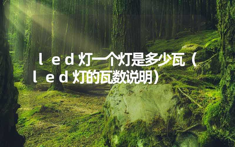 led灯一个灯是多少瓦（led灯的瓦数说明）