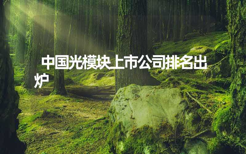 中国光模块上市公司排名出炉