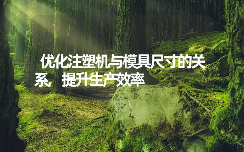 优化注塑机与模具尺寸的关系,提升生产效率