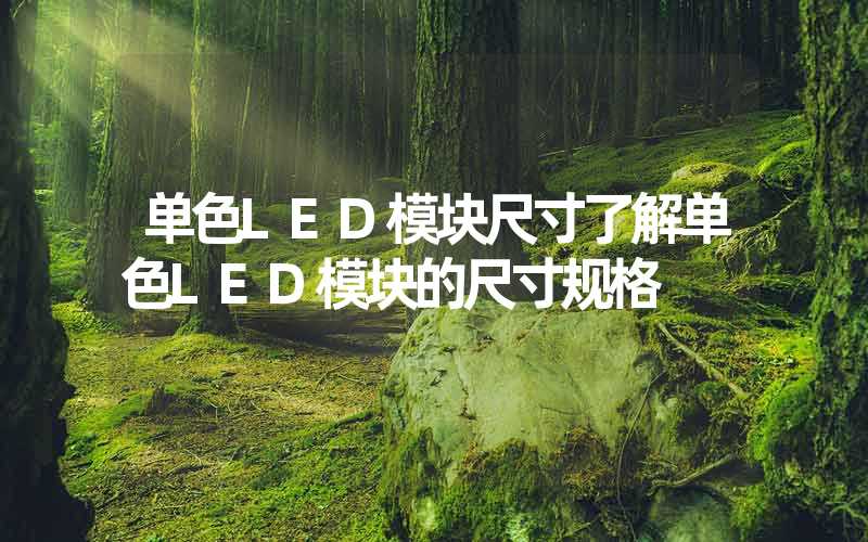 单色LED模块尺寸了解单色LED模块的尺寸规格