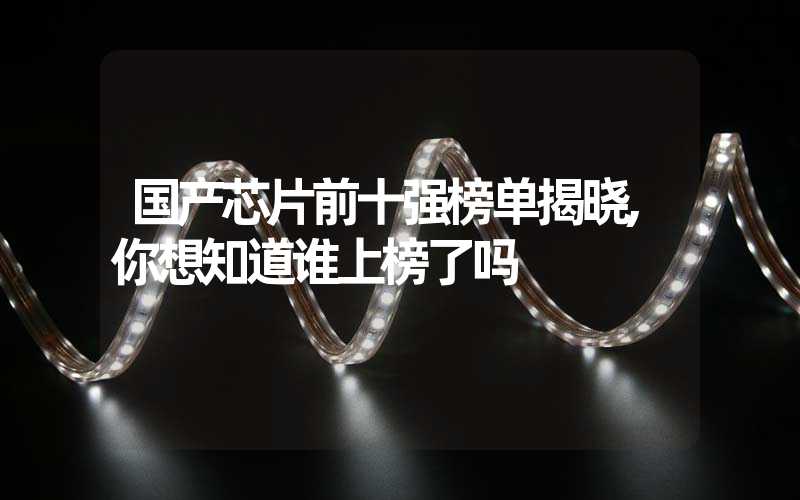 国产芯片前十强榜单揭晓,你想知道谁上榜了吗