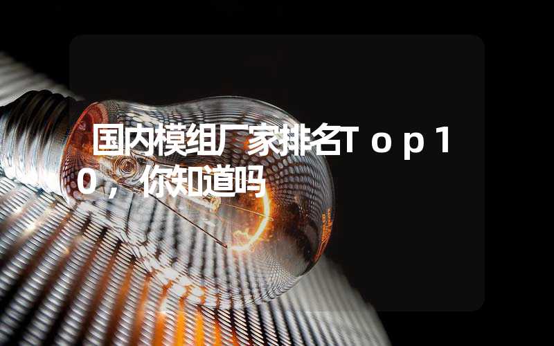 国内模组厂家排名Top10,你知道吗