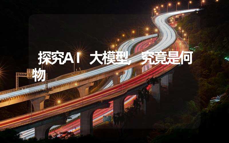 探究AI大模型,究竟是何物
