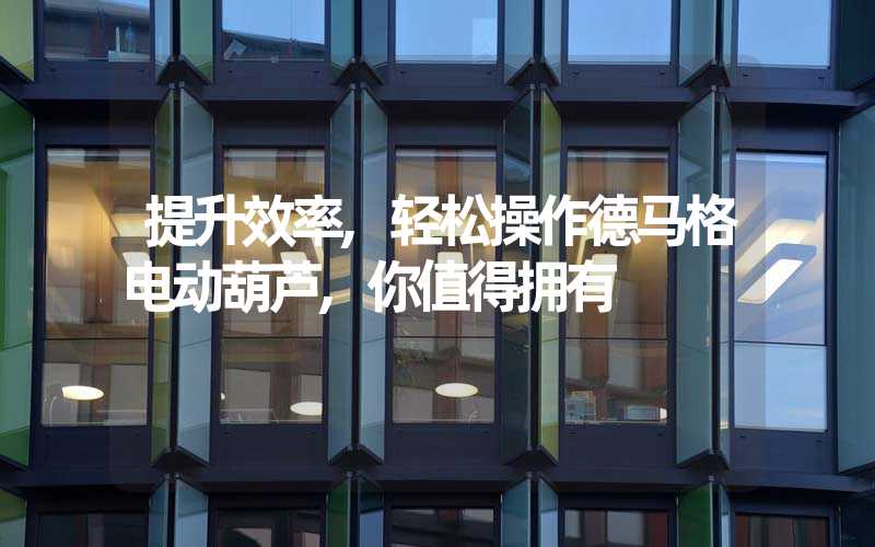 提升效率,轻松操作德马格电动葫芦,你值得拥有
