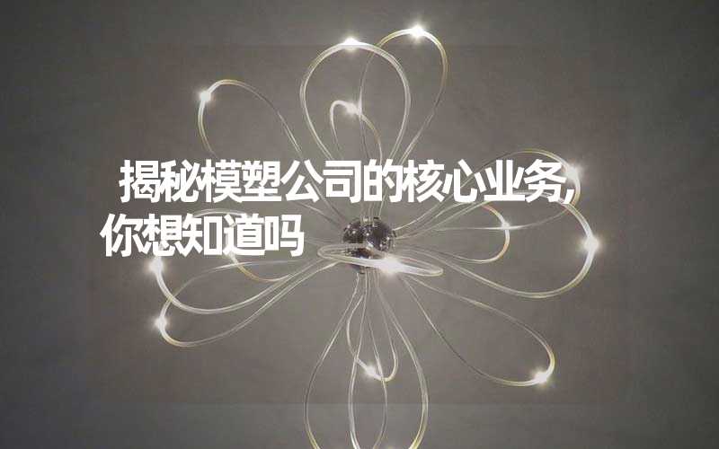 揭秘模塑公司的核心业务,你想知道吗