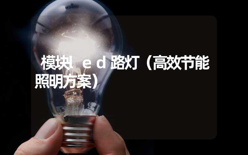 模块led路灯（高效节能照明方案）