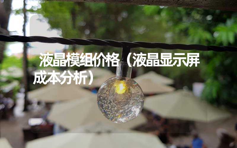 液晶模组价格（液晶显示屏成本分析）