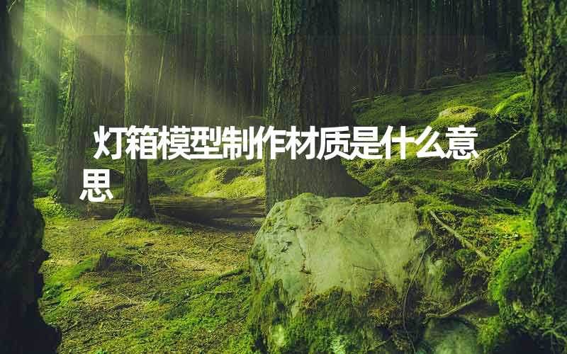 灯箱模型制作材质是什么意思
